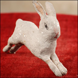 Antique Christmas ornament - RUNNING RABBIT
