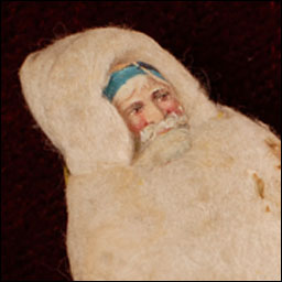 Antique German spun cotton Christmas ornament SANTA
