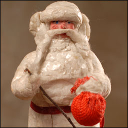 Antique Christmas cotton figure of Santa