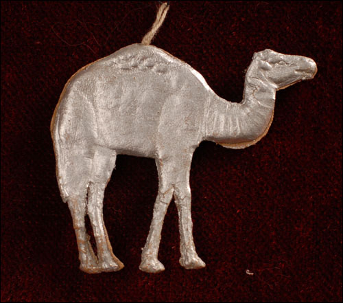 Antique Christmas Dresden ornament CAMEL