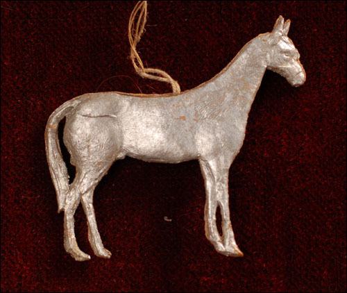 Antique Christmas Dresden ornament HORSE