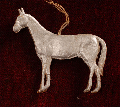 Antique Christmas Dresden ornament HORSE