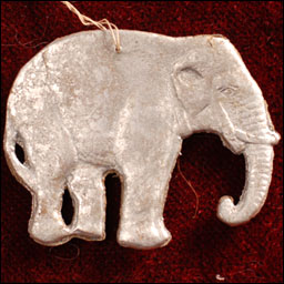 Antique Christmas Dresden ornament ELEPHANT