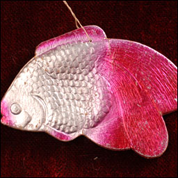 Antique Dresden Christmas ornament FISH