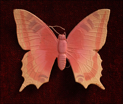 Antique Christmas Dresden ornament BUTTERFLY