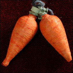 Antique Christmas ornament - cotton CARROTS