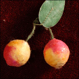 Antique Christmas ornament - cotton CHERRIES