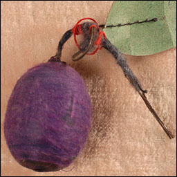 Antique Christmas ornament - cotton PLUM