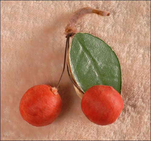 Antique Christmas ornament - cotton CHERRIES