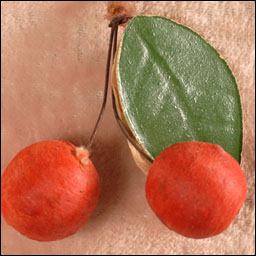 Antique Christmas ornament - cotton CHERRIES