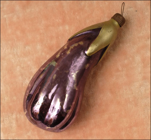 Antique Christmas ornament EGGPLANT