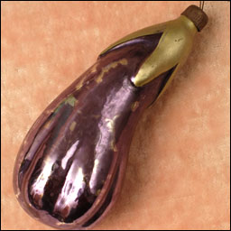 Antique Christmas ornament EGGPLANT