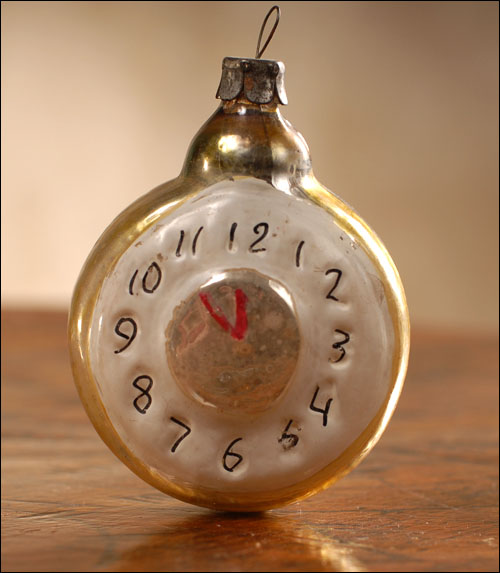 Antique CHRISTMAS ornament CLOCK