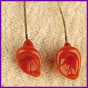 Antique Vintage French red glass Doll Earrings
