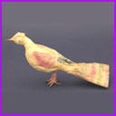 Antique Christmas cotton ornament PEACOCK