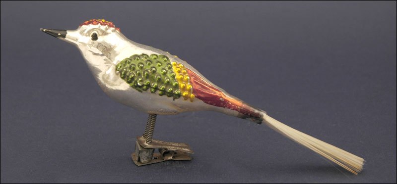 Antique Christmas German glass ornament BIRD