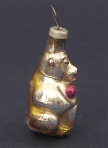 Antique Christmas glass ornament MONKEY with BALL