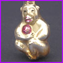 Antique Christmas glass ornament MONKEY with BALL
