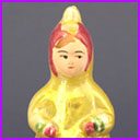 Vintage Christmas glass ornament GIRL in WINTER DRESS