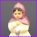 Vintage Christmas glass ornament GIRL in SHAWL