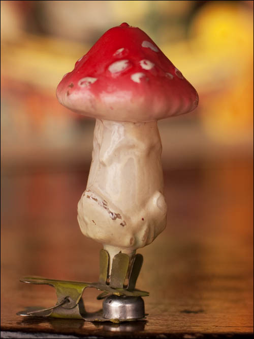 Antique Christmas ornament MUSHROOM