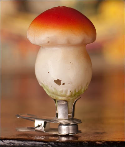 Antique Christmas ornament MUSHROOM