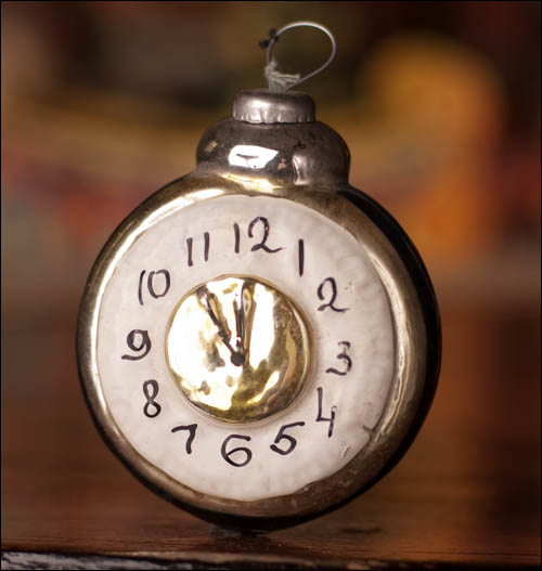 Antique CHRISTMAS ornament CLOCK