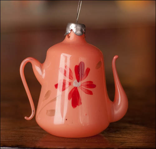 Antique Christmas ornament TEAPOT