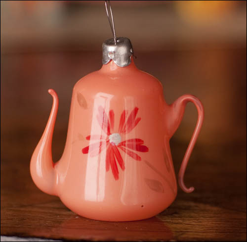 Antique Christmas ornament TEAPOT