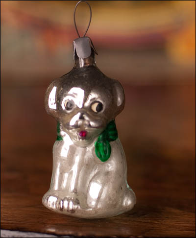 Antique Christmas ornament PUPPY DOG