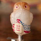 Antique Christmas ornament OWL WITH BOTTLE