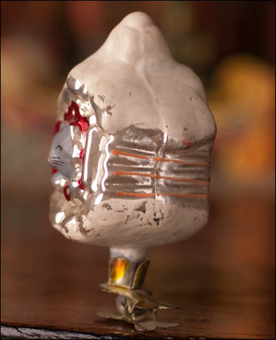 Antique Christmas ornament HUT OF CAT