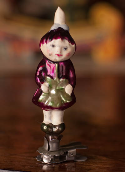 Antique Christmas ornament CHERRY GIRL