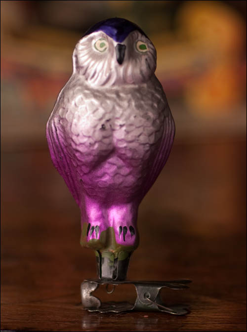 Antique Christmas ornament EAGLE OWL