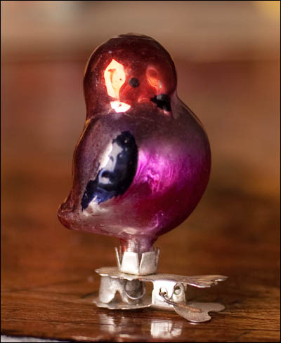 Antique Christmas ornament BULLFINCH