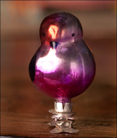 Antique Christmas ornament BULLFINCH