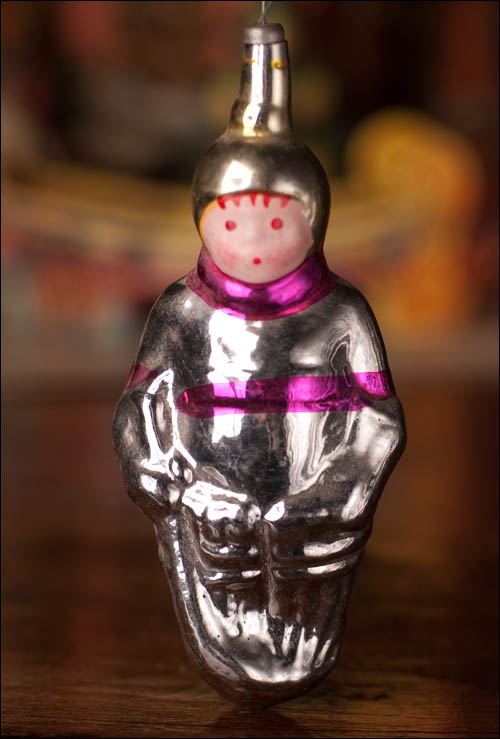 Antique Christmas ornament HOCKEY PLAYER
