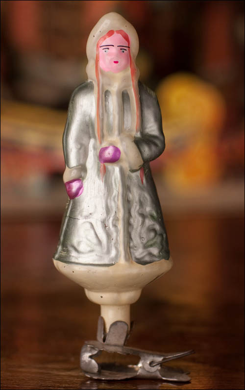 Antique Christmas ornament SNOW-GIRL