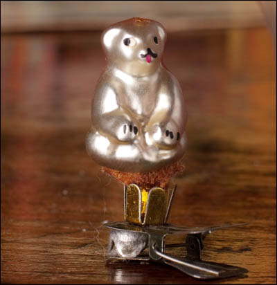 Antique miniature Christmas ornament BEAR