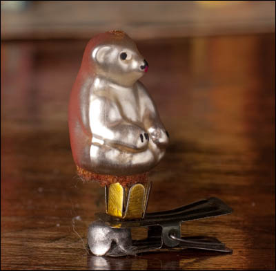 Antique miniature Christmas ornament BEAR