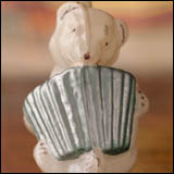 Antique Christmas ornament BEAR PLAYING ACCORDION