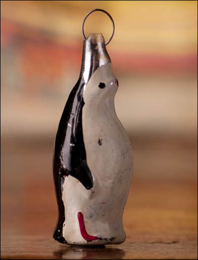 Antique miniature Christmas ornament PENGUIN