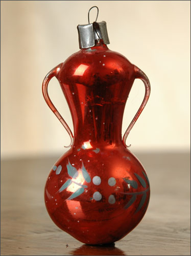 Antique Christmas blown glass ornament VASE