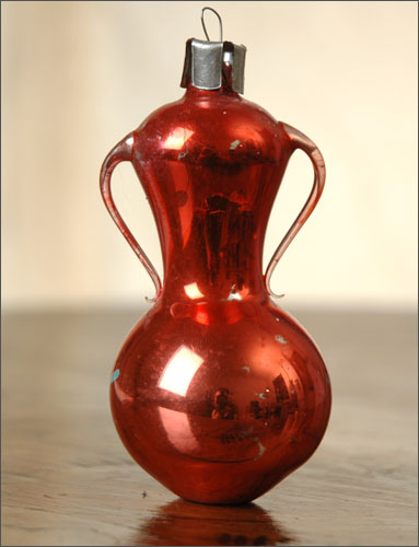 Antique Christmas blown glass ornament VASE