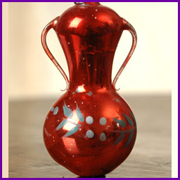 Antique Christmas blown glass ornament VASE