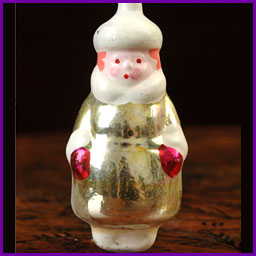 Antique Christmas ornament WOMAN in WINTER DRESS