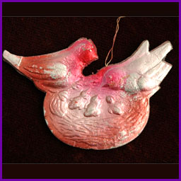 Antique Christmas ornament BIRD NEST