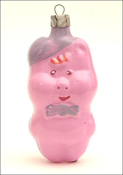 Vintage Christmas glass ornament PIGLET