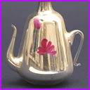Vintage Christmas free-blown glass ornament TEAPOT