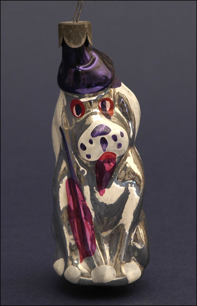 Vintage Christmas glass ornament DOG-HUNTER